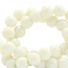 Opaque glass beads 4mm Off white